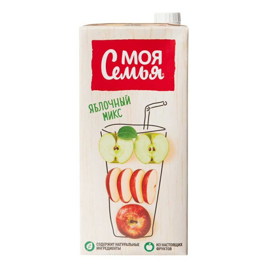 

Напиток сокосодержащий Моя Семья яблочный микс 1,93 л