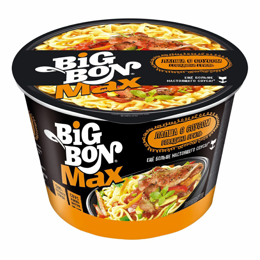 

Лапша Big Bon Мах говядина гриль быстрого приготовления 95 г