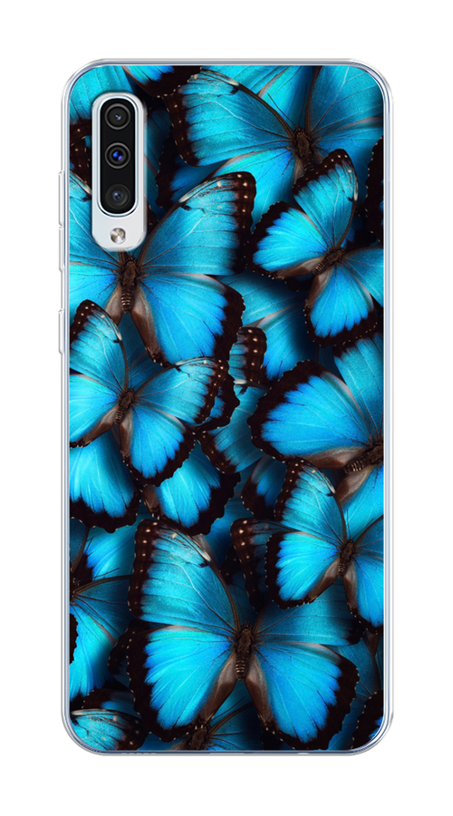 

Чехол на Samsung Galaxy A50/A30S "Тропическая бабочка 2", Голубой;черный, 28850-1