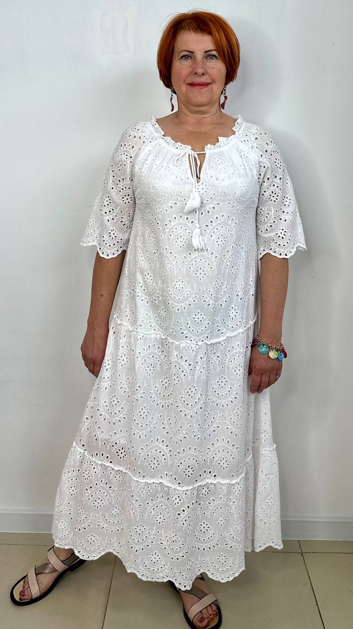 Платье женское Made in Ital 1299 белое 46-48 RU