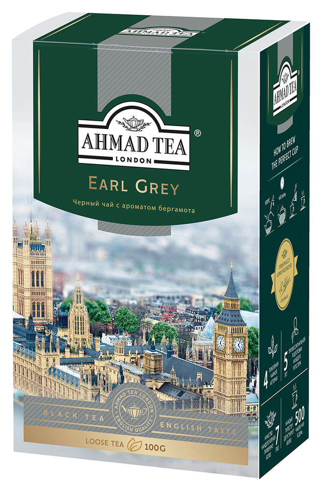 

Чай черный Ahmad Tea Earl Grey с бергамотом листовой 100 г