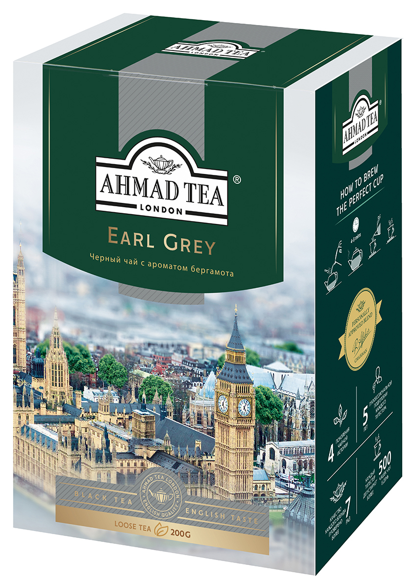 

Чай черный Ahmad Tea Earl Grey с бергамотом листовой 200 г