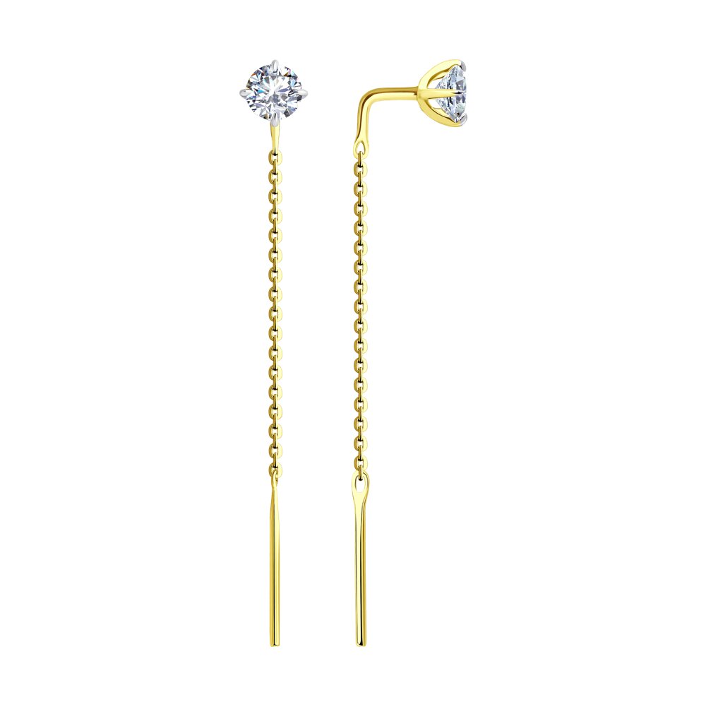 

Серьги из желтого золота Diamant 53-123-02336-1, фианит, 53-123-02336-1
