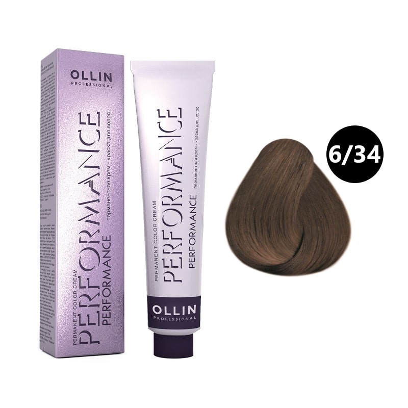 Краска для волос Ollin Professional 6/34 темно-русый золотисто-медный, 60 мл халат женский махровый 80% хлопок 20% полиэстер темно голубой 48 багира lx 13 005 1