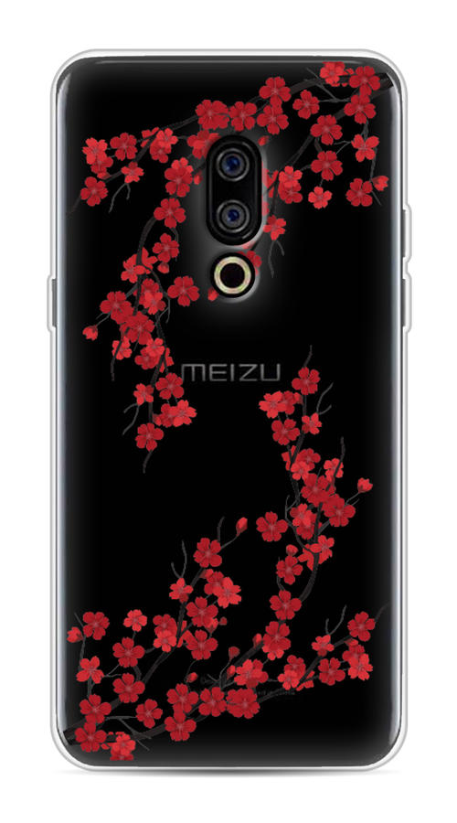 

Чехол на Meizu 15 "Красная сакура", Красный;черный, 72650-2