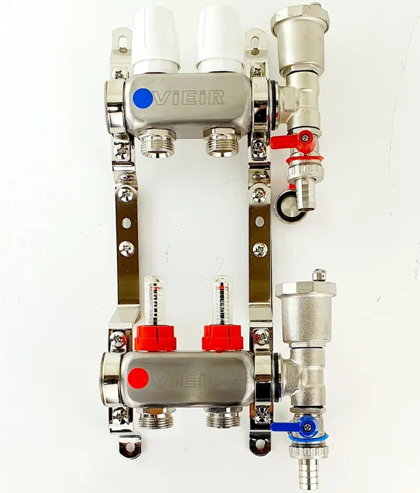 фото Коллекторная группа vieir 2-вых. с расходомерами, без кранов 1"x3/4", vr113a евроконус