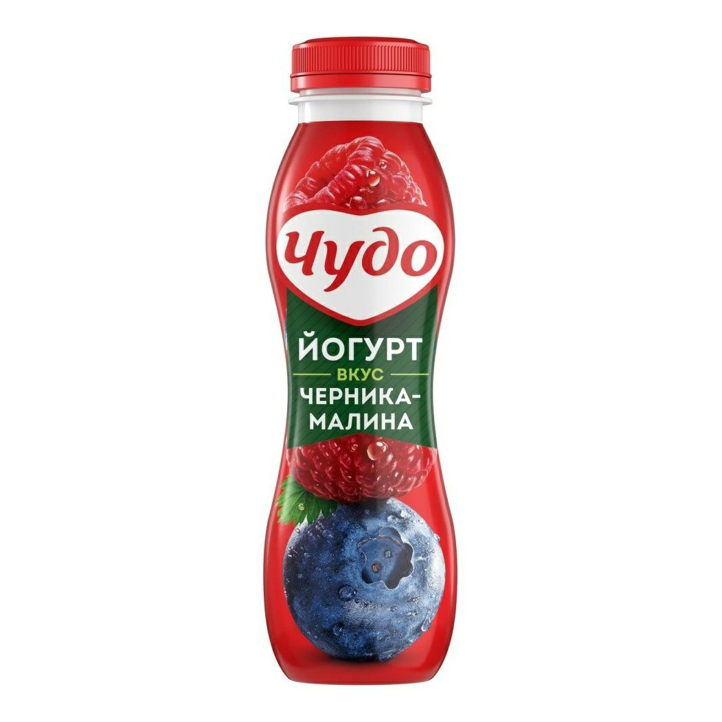 

Питьевой йогурт Чудо черника-малина 2,4% БЗМЖ 270 г