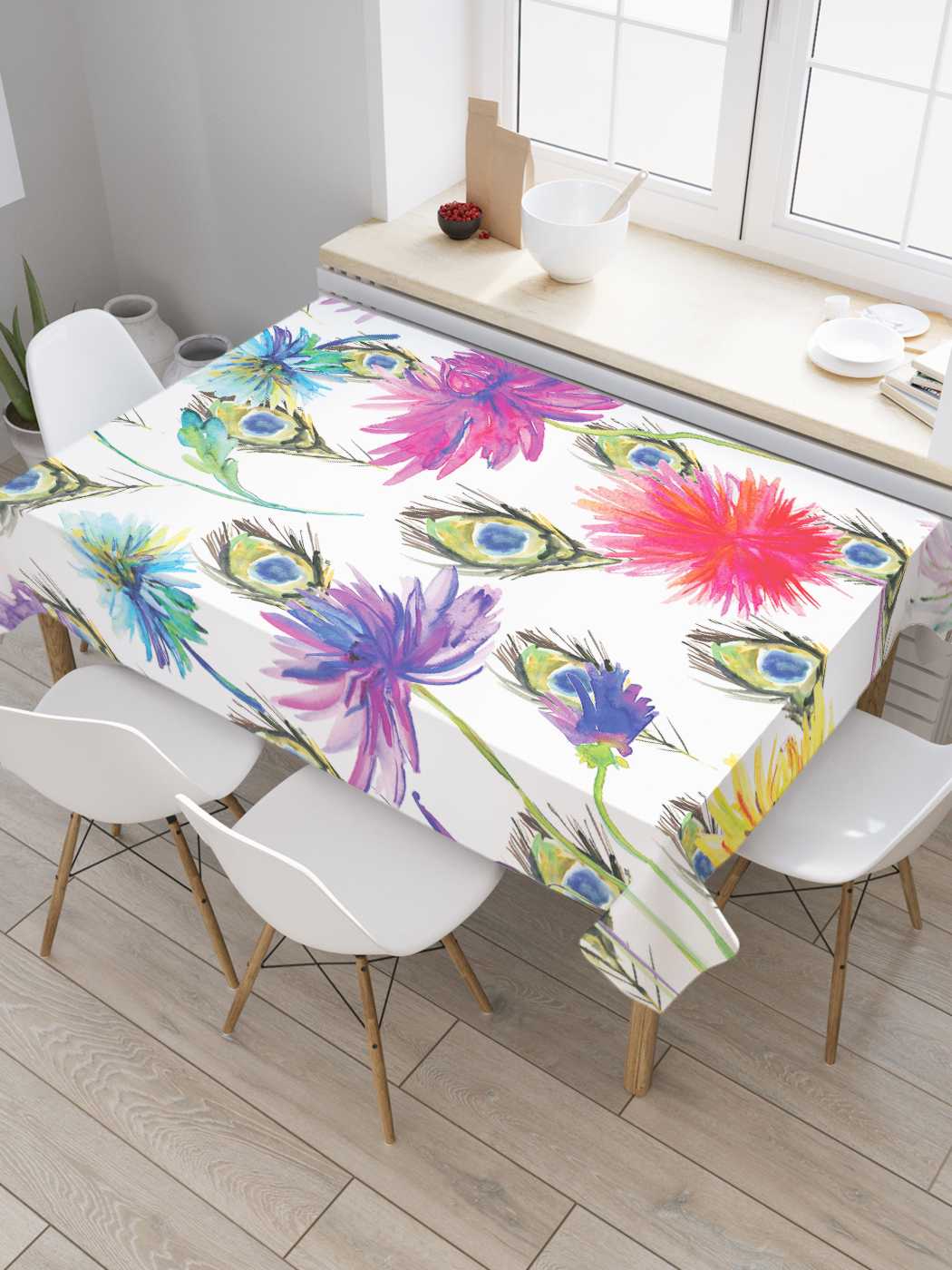 

Скатерть прямоугольная JoyArty "Сон павлина" из оксфорда, 120x145 см, Сон павлина