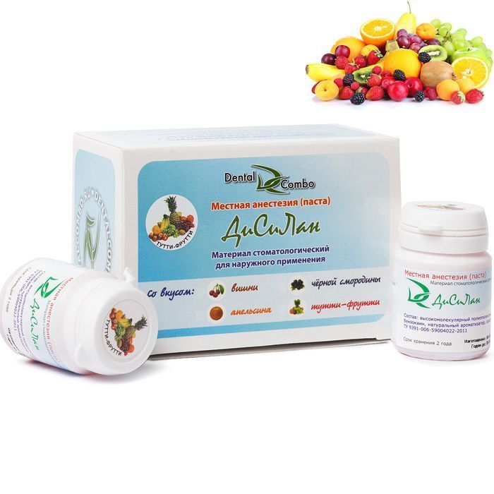 

Местная анестезия (паста) Dental Combo Дисилан гель Тутти-фрутти, 30 мл, Дисилан