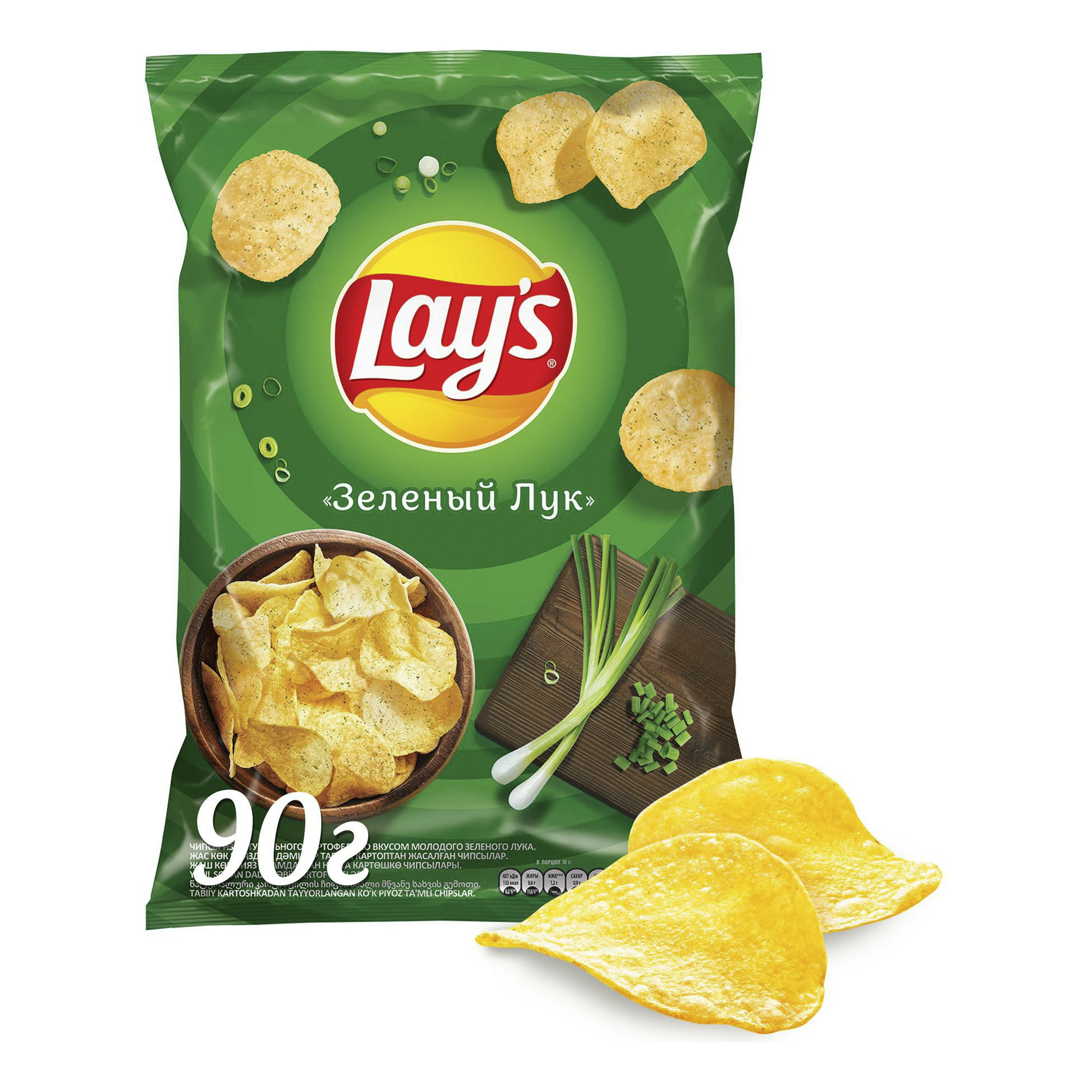 фото Чипсы картофельные lay's зеленый лук 90 г