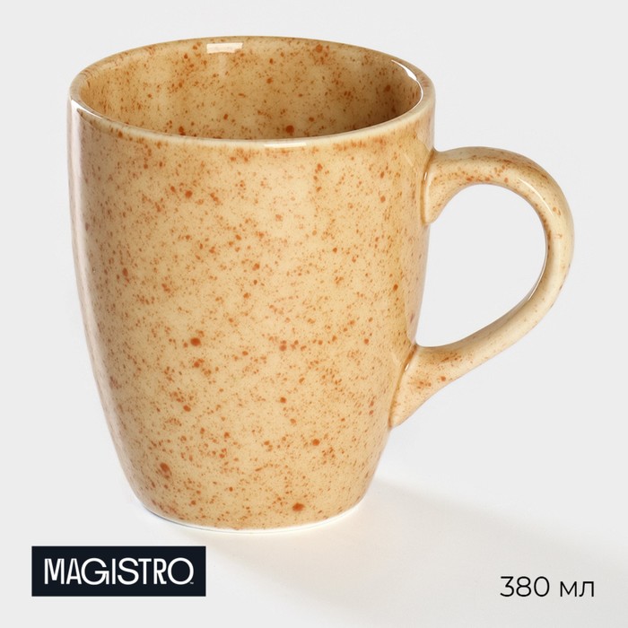 

Кружка Magistro Stone, 9883757, 380 мл, фарфор, бежевый, 1 шт, Stone