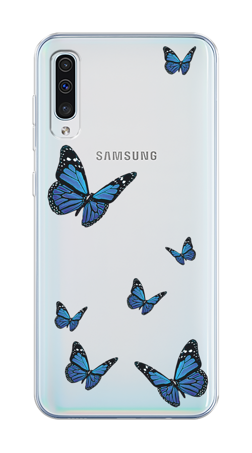 

Чехол на Samsung Galaxy A50/A30S "Blue butterflies", Синий;черный, 28850-1