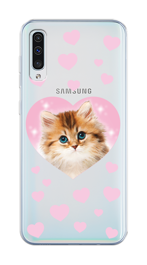 

Чехол на Samsung Galaxy A50/A30S "Котенок в сердце", Розовый;оранжевый;белый;прозрачный, 28850-1