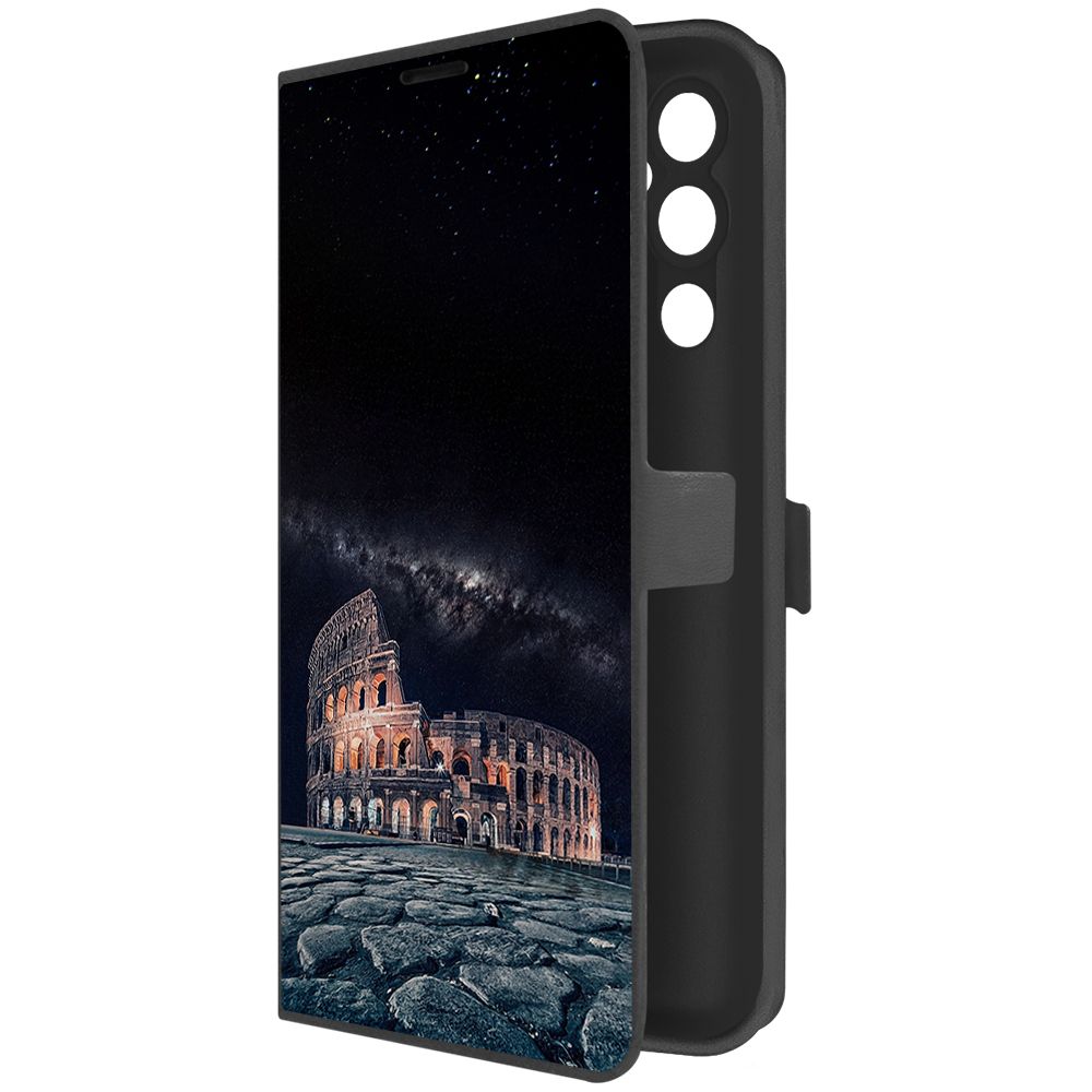

Чехол-книжка Krutoff Eco Book для TECNO Pova 4 Италия, Колизей (черный)