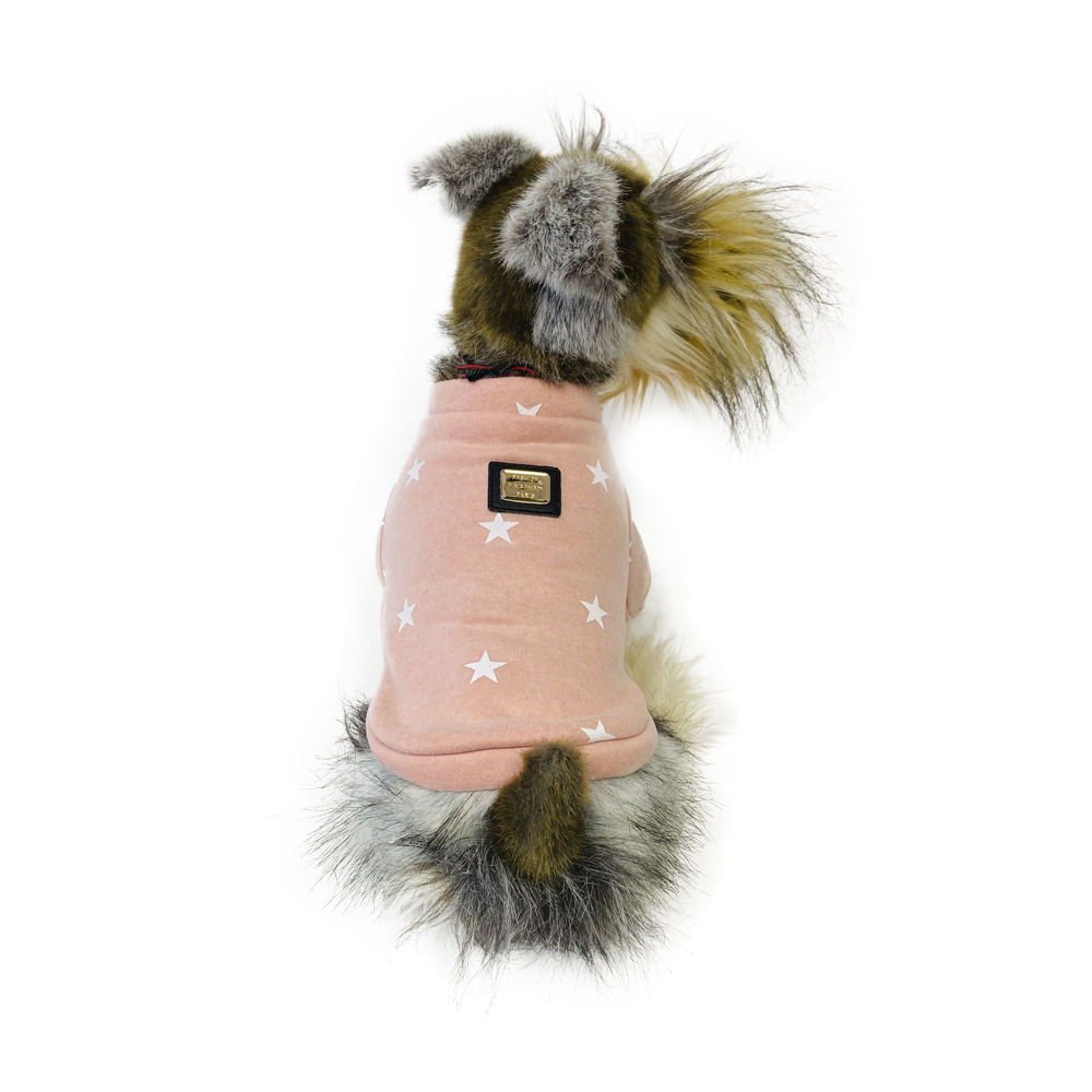 фото Толстовка для собак ломинар звезды, унисекс, розовый, l, длина спины 28 см