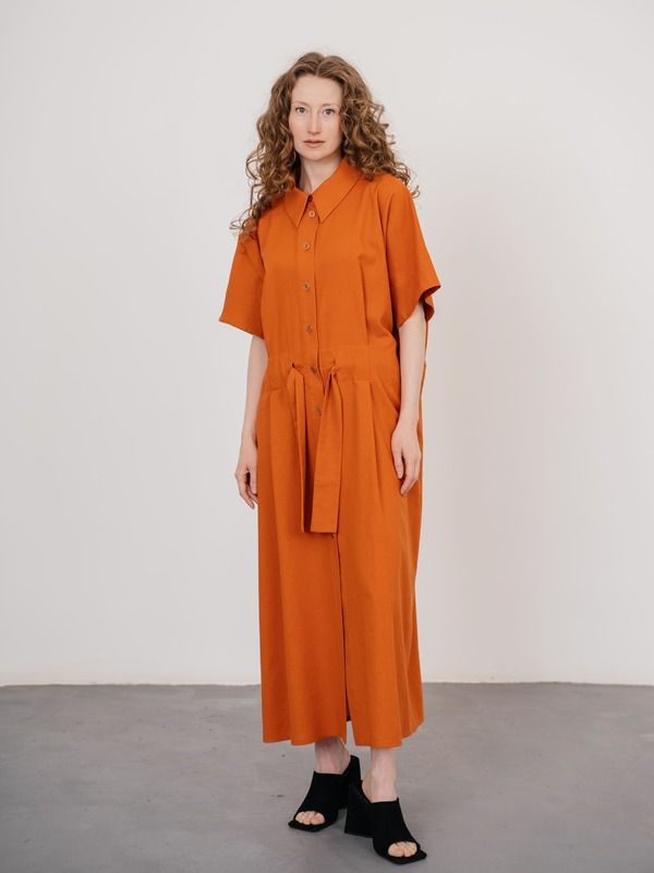 Платье женское Модный дом Виктории Тишиной Лили оранжевое L