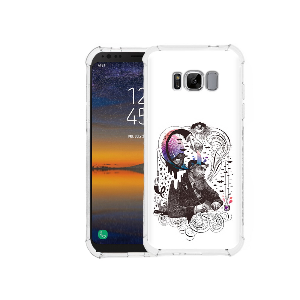 

Чехол MyPads Tocco для Samsung Galaxy S8 абстракция думающий мужчина (PT107395.590.210), Прозрачный, Tocco