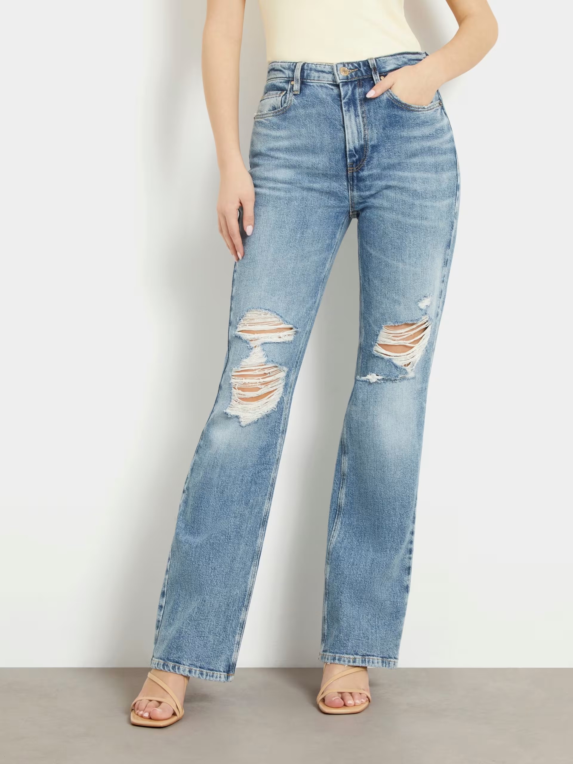 

Джинсы женские Guess W4YA33D4WBH голубые 25, Голубой, W4YA33D4WBH