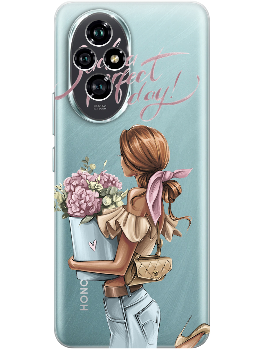 

Силиконовый чехол на Honor 200 с принтом "Какой прекрасный день" прозрачный, Прозрачный;голубой;розовый, 783978475