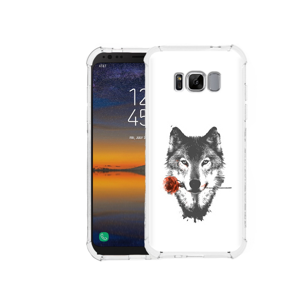

Чехол MyPads Tocco для Samsung Galaxy S8 волк с розой (PT107395.590.270), Прозрачный, Tocco