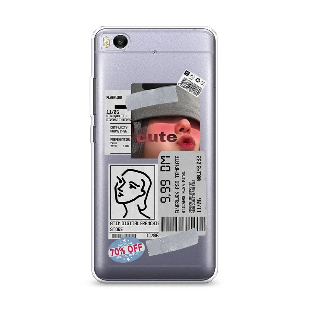 

Чехол для Xiaomi Mi 5S "Cute girl collage", Розовый;серый;голубой, 30550-6