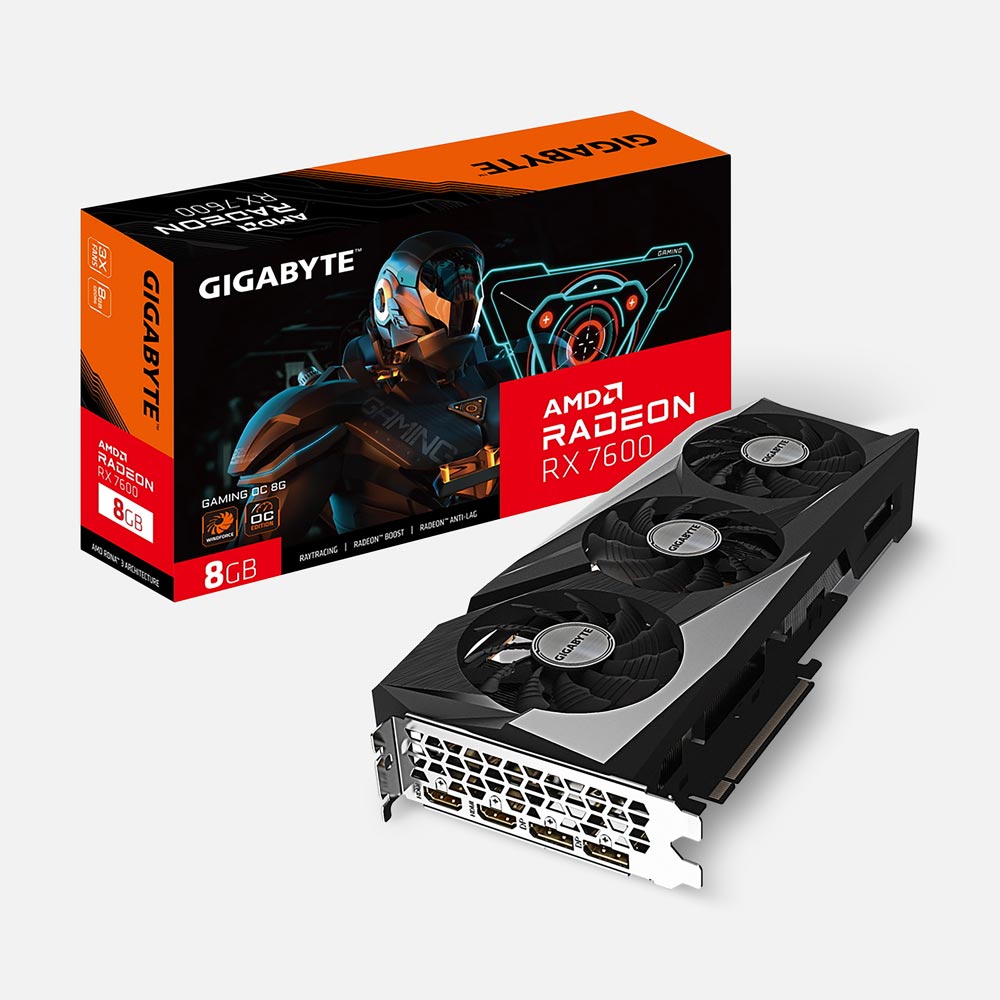 

Видеокарта Gigabyte RX7600 Gaming OC 8 Гб, Черный, RX7600