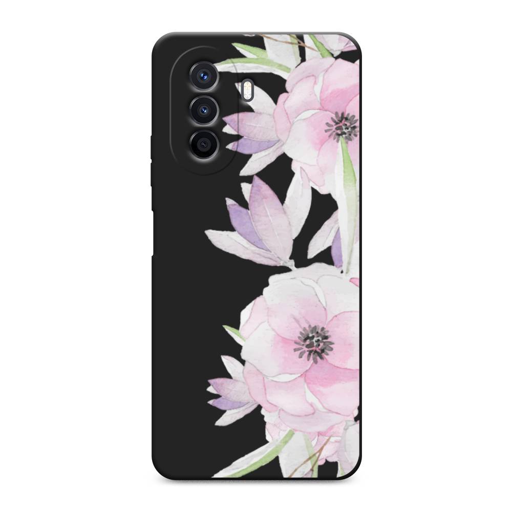 

Чехол Awog на Huawei Nova Y70 / Хуавей Нова Y70 "Нежные анемоны", Розовый;черный;фиолетовый