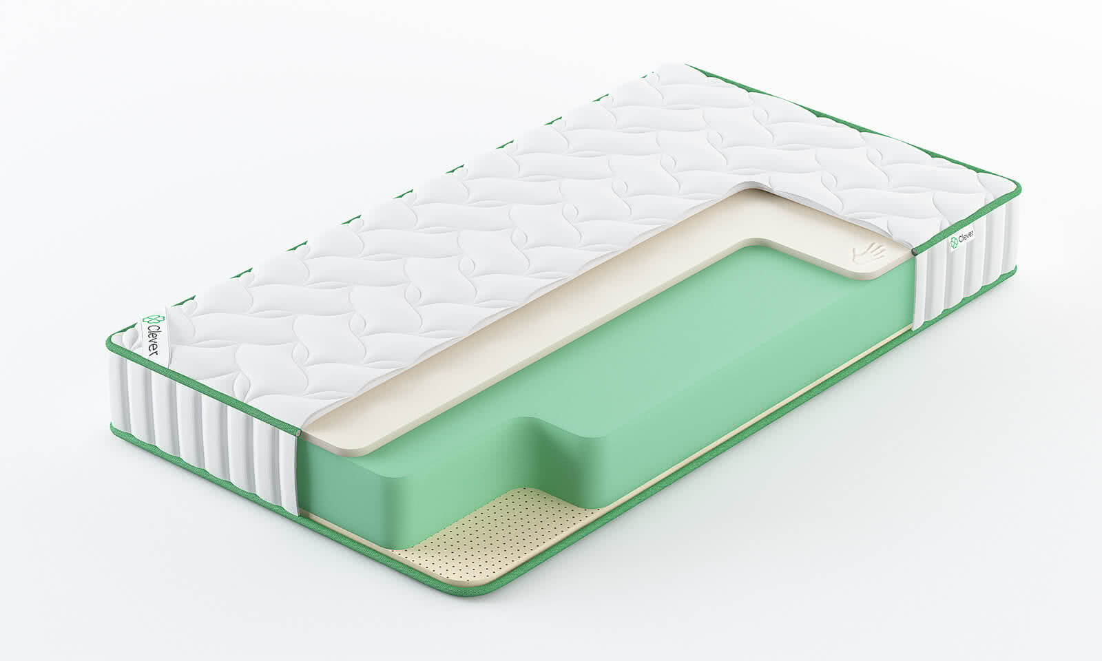 

Матрас Clever Senses High 225x186, Белый, Senses High