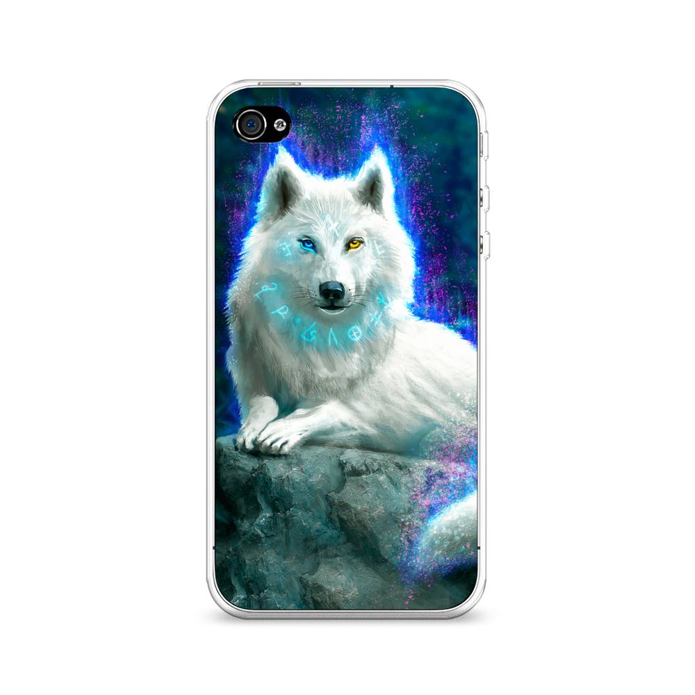 

Чехол Awog на Apple iPhone 4/4S / Айфон 4/4S "Белоснежный волк", Белый;зеленый;фиолетовый, 10150-2