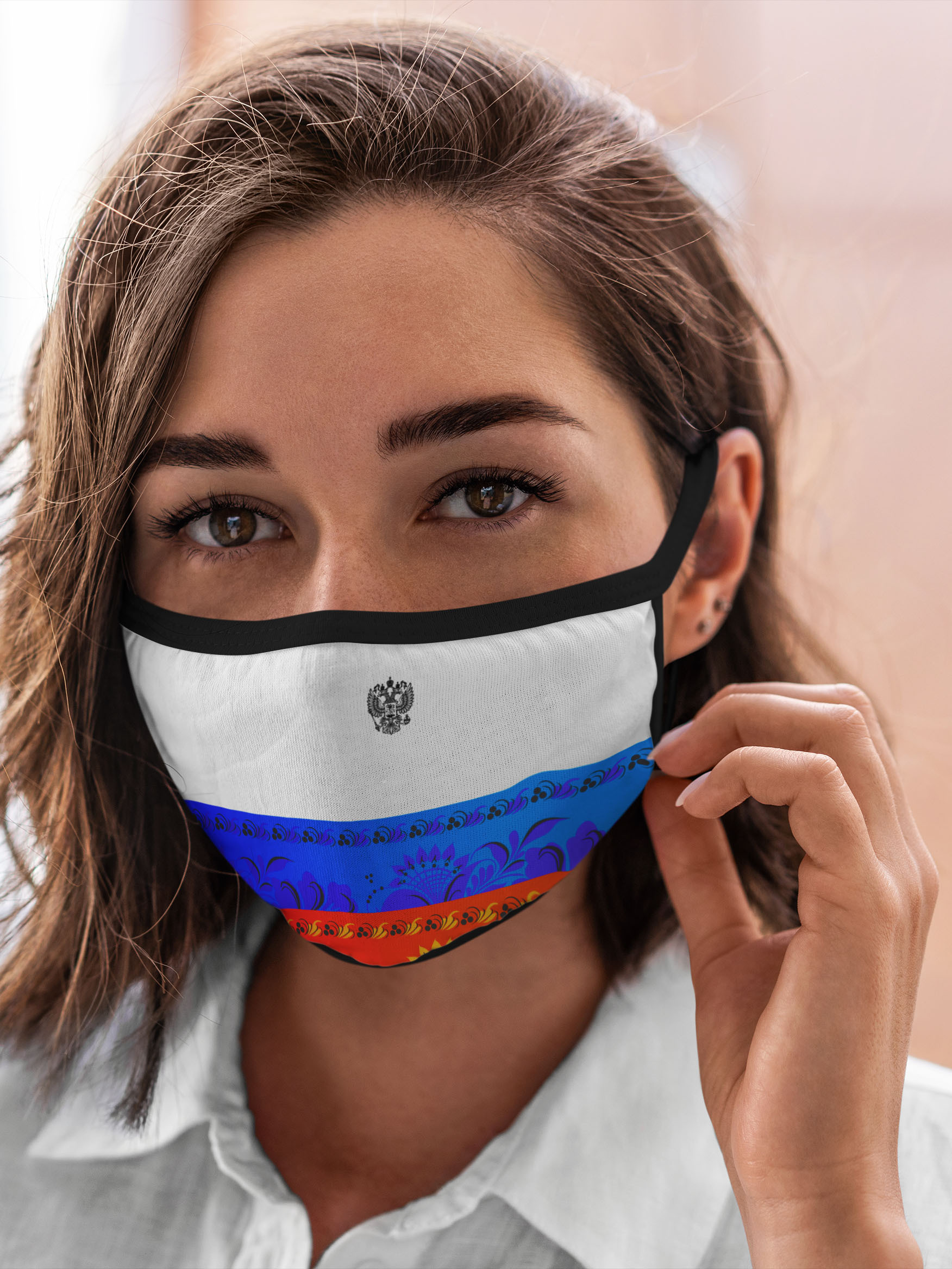 

Многоразовая маска унисекс Burnettie Флаг России Russia 3, Разноцветный, Флаг России Russia 3
