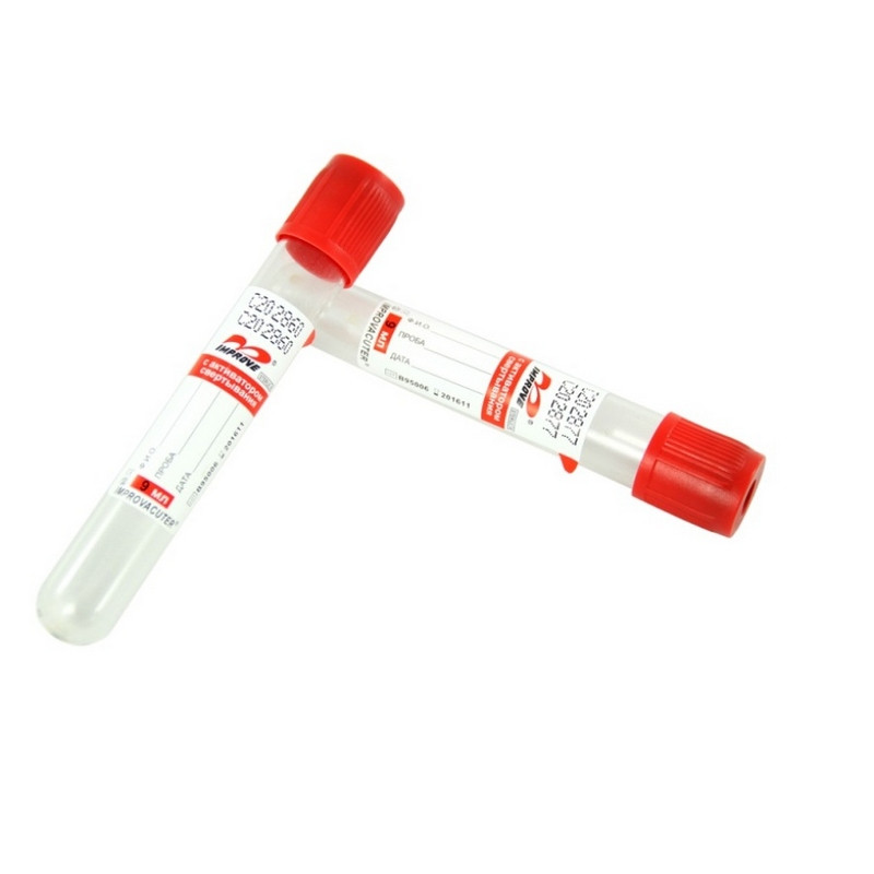 

Пробирка вакуумная с акт-ром свертывания, 9мл Improvacuter 50шт/уп, Красный;прозрачный