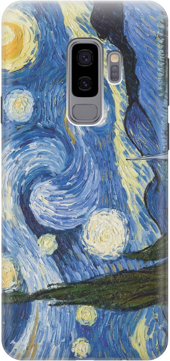 

Силиконовый чехол на Samsung Galaxy S9+ с принтом "Звездная ночь", Голубой;желтый, 904
