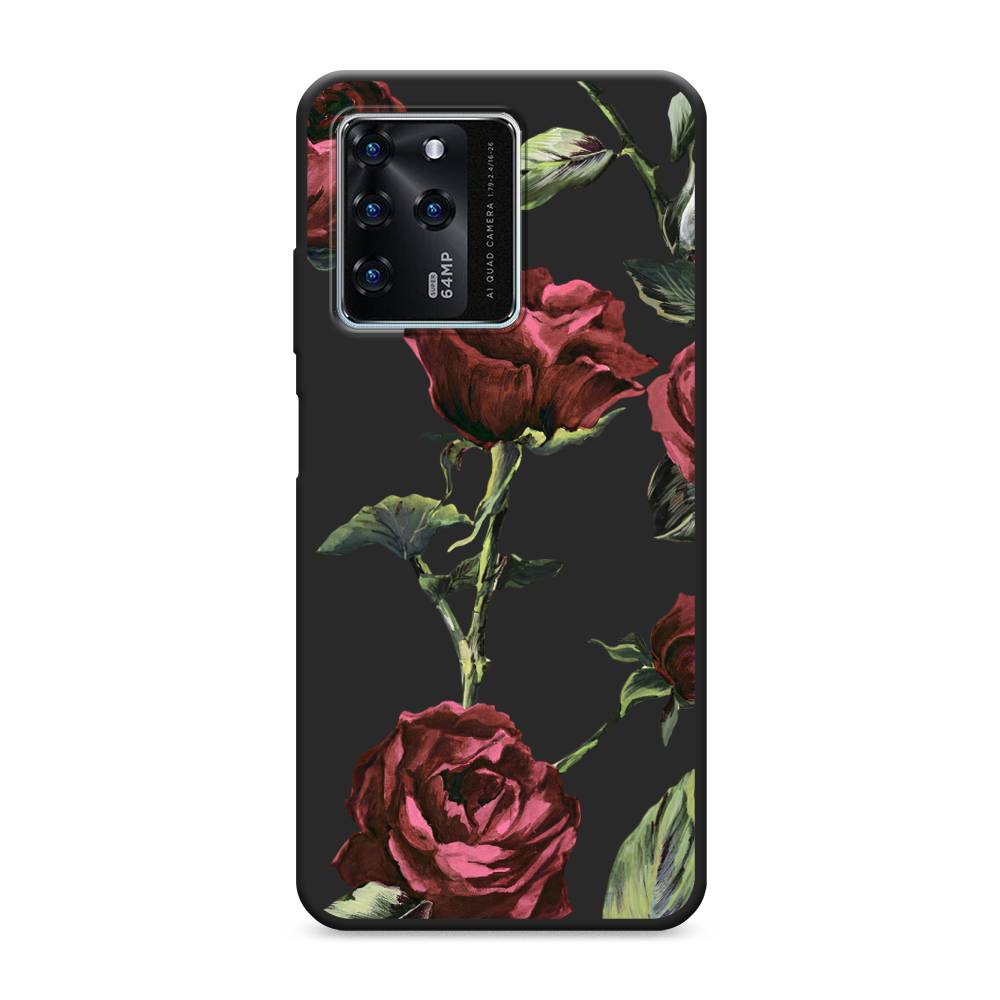 

Чехол Awog на ZTE Blade V30 / ЗТЕ Блейд V30 "Бордовые розы фон", Красный, 135352-1