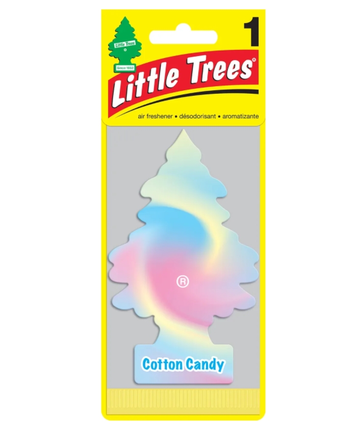 фото Ароматизатор подвесной картон ёлочка 'сладкая вата' cotton candy little trees u1p10282russ