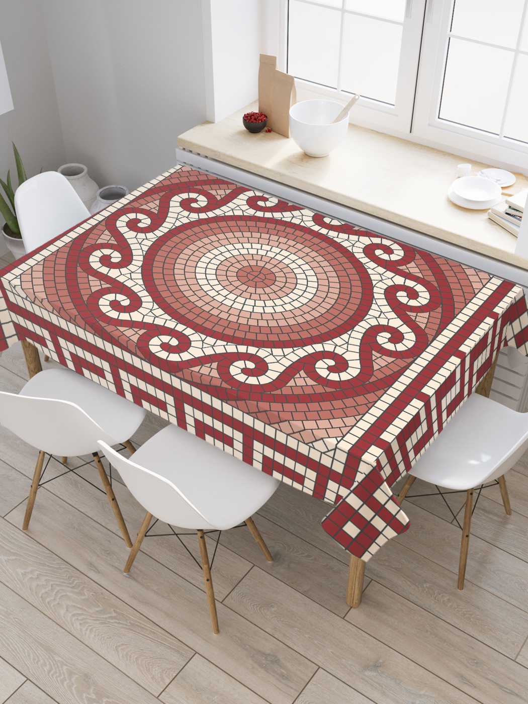 

Скатерть прямоугольная JoyArty "Волнистое солнце" из оксфорда, 120x145 см, Волнистое солнце