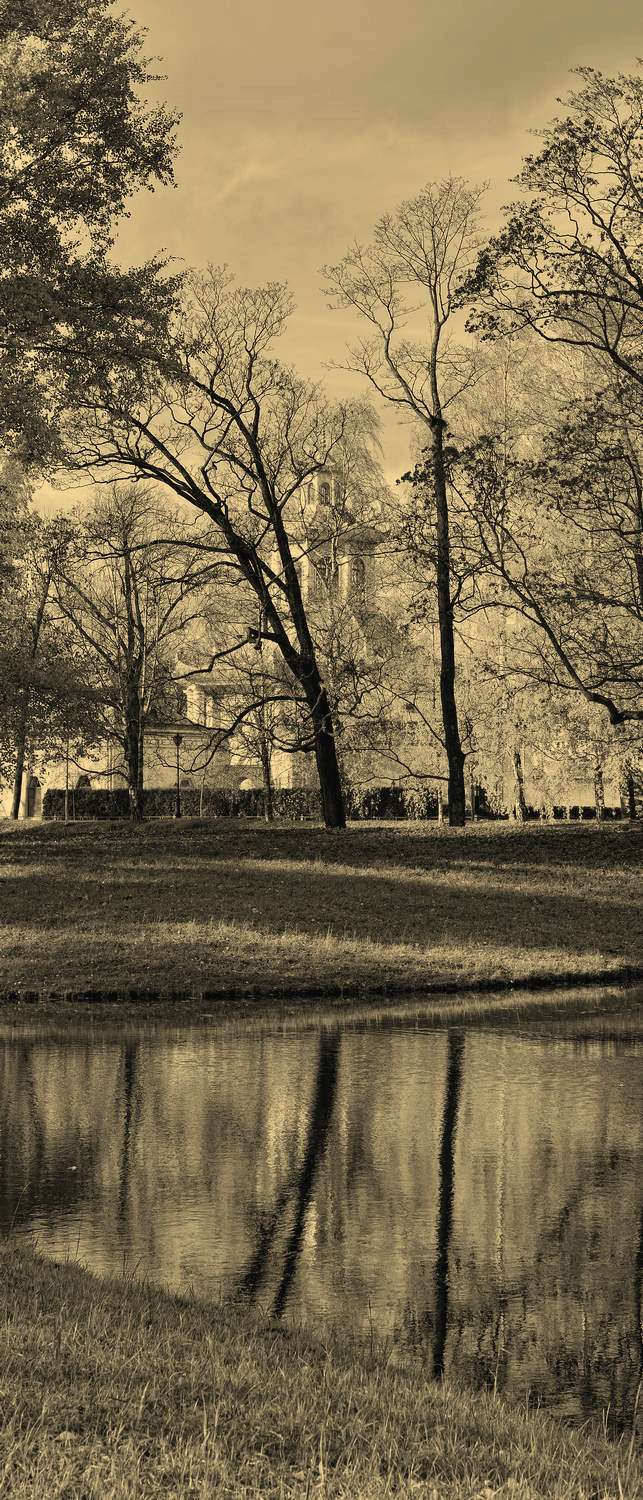 фото Самоклеющиеся фотообои "екатерининский парк в пушкине", 90x210 см, эффект сепия фотообои.рф