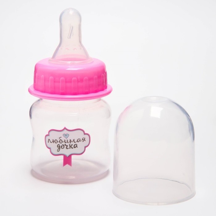 фото Бутылочка для кормления 60 мл., «любимая дочка», цвет розовый mum&baby