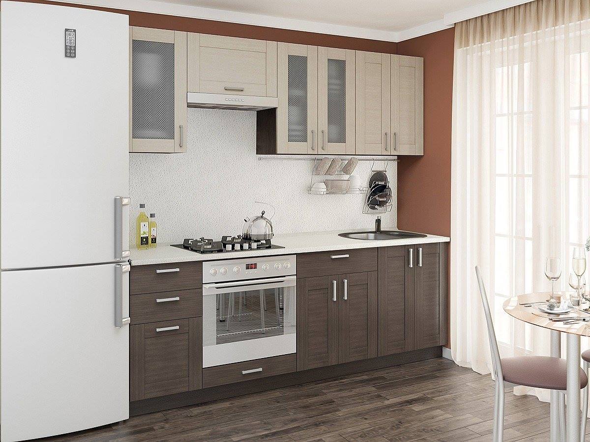 

Vivat Кухня Лофт-01 Cappuccino Veralinga/Wenge Veralinga/Венге 2140*2200*600