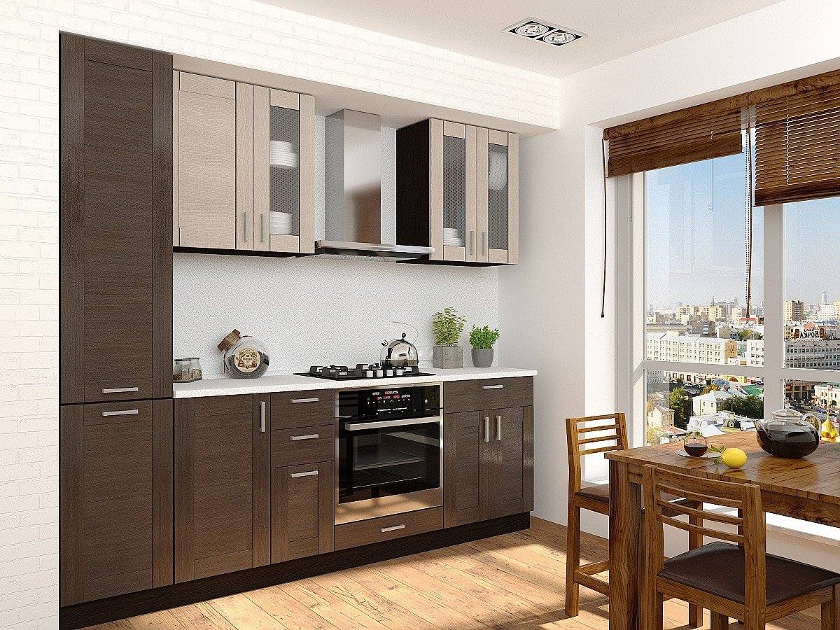 

Vivat Кухня Лофт-02 Cappuccino Veralinga/Wenge Veralinga/Венге 2140*2300*600