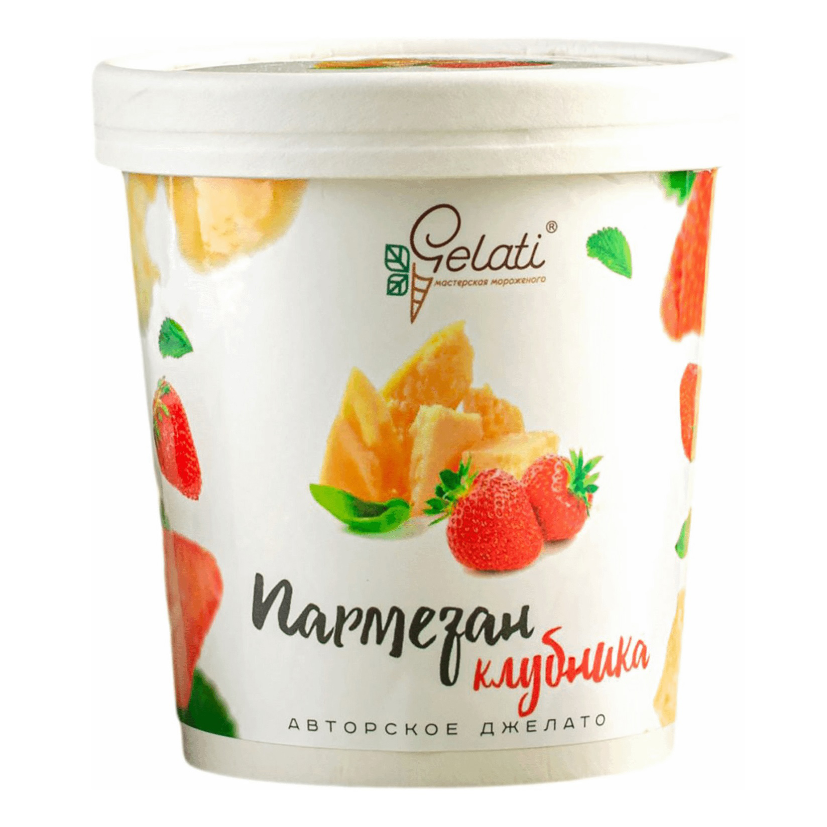 

Мороженое молочное Gelati пармезан с клубникой 330 г