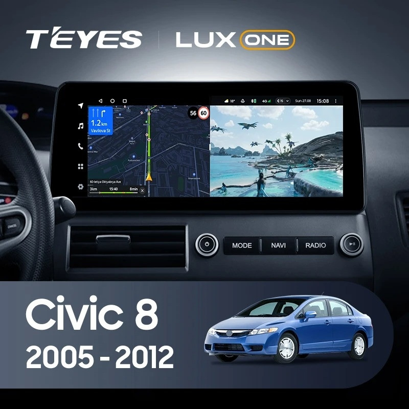 

Штатная магнитола Teyes LUX ONE 4/32 Honda Civic 8 FK FN FD (2005-2012), Lux One