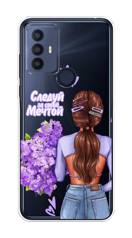 

Чехол на TCL 30E/30 SE/305/306 "Следуй за своей мечтой", Фиолетовый;коричневый, 290550-1