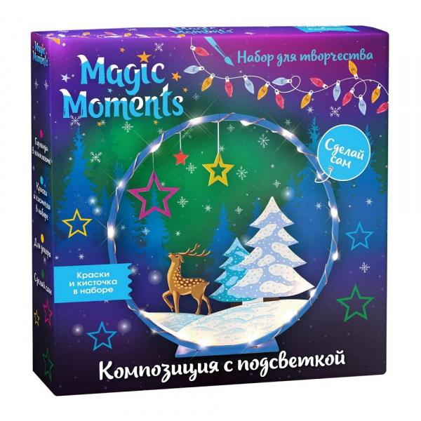 Композиция с подсветкой MAGIC MOMENTS Зимний лес, НР-cl-11 кружка раскраска мишка с медом magic moments