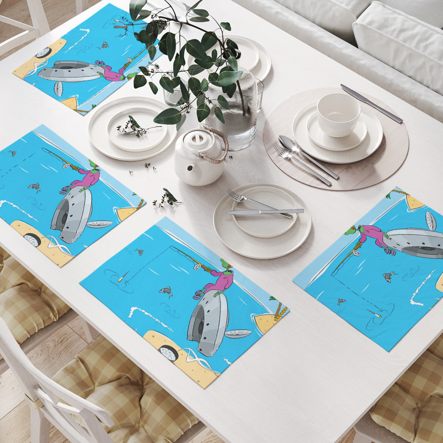 

Комплект салфеток JoyArty "Монстр-рыбалка в море" (32х46 см, 4 шт.), Монстр-рыбалка в море