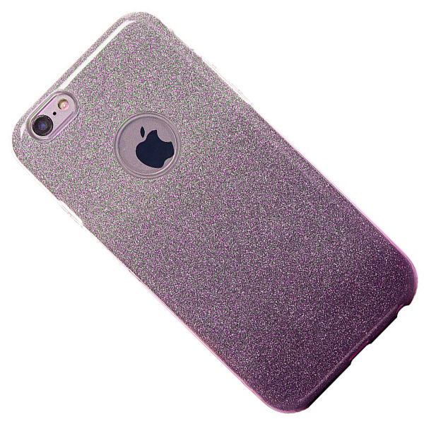 Чехол iPhone 6, iPhone 6s силиконовый градиент <серебристо-пурпурный>