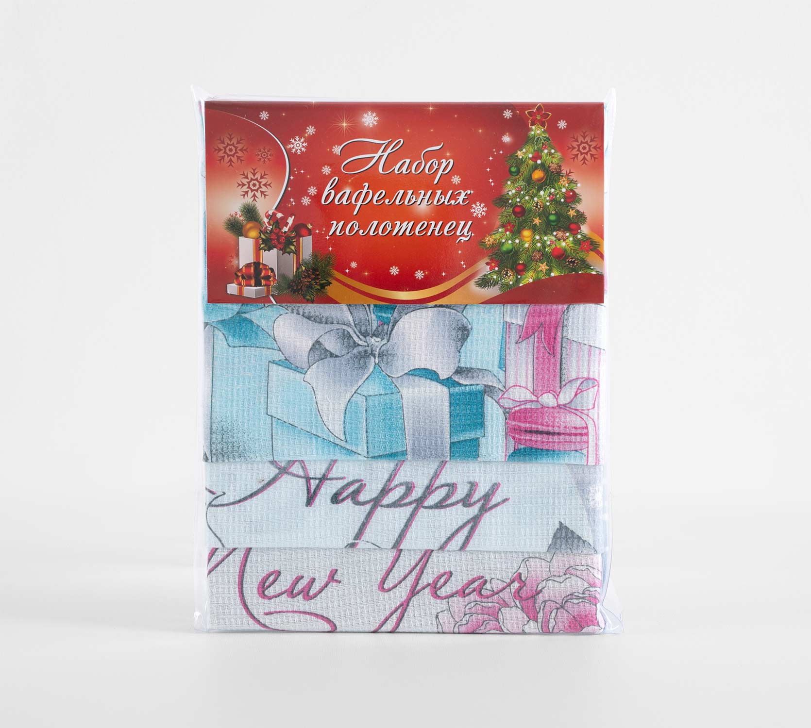 Полотенце Comfort Life кухонное вафельное новогоднее 47х60 3шт