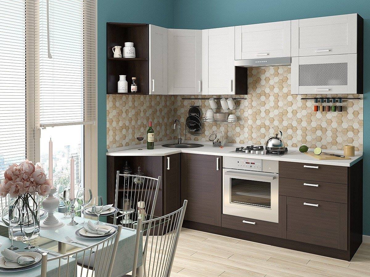 

Vivat Кухня Лофт-03 Snow Veralinga/Wenge Veralinga/Венге 2140*1200/2190*600