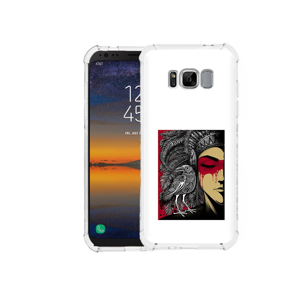 

Чехол MyPads Tocco для Samsung Galaxy S8 девушка с вороном в абстракции (PT107395.590.311), Прозрачный, Tocco