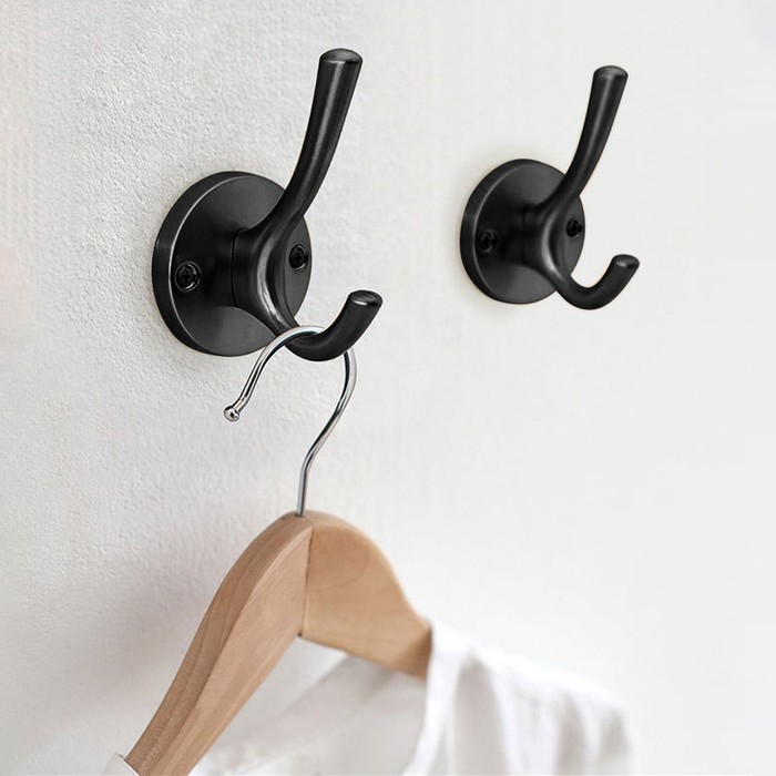 

Крючок мебельный Cappio Simple, двухрожковый, черный