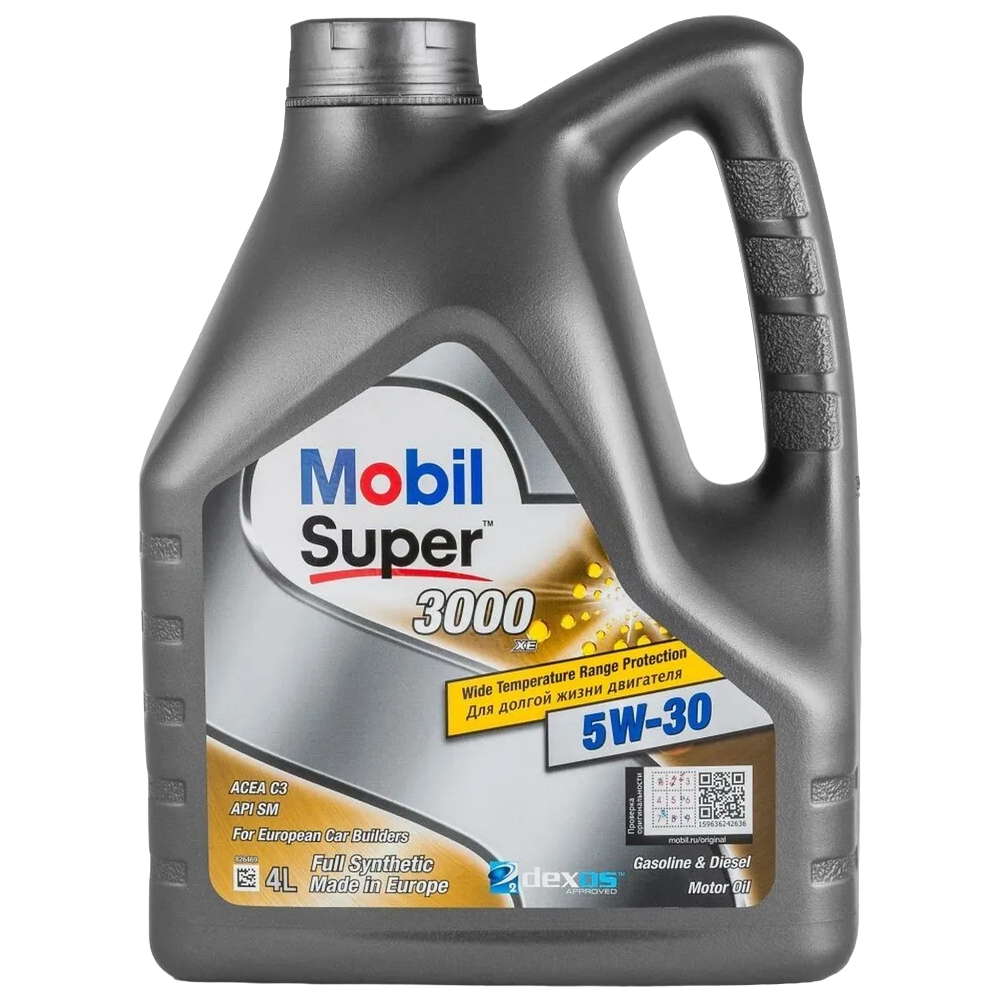 

Моторное масло Mobil SUPER 3000 XE API SL, ACEA C3, BMW Longlife-04, Ford WSS-M 5W30 4л
